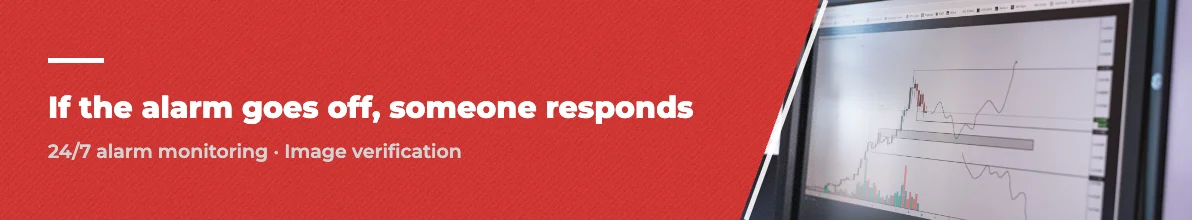 SystemDe banner: if the alarm goes off, someone responds, with 24/7 monitoring and image verification