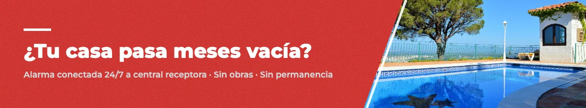Banner de SystemDe: alarma conectada 24/7 a central receptora para casas que pasan meses vacías