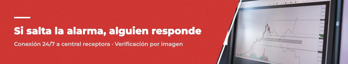 Banner de SystemDe: si salta la alarma, alguien responde, con conexión 24/7 a central receptora y verificación por imagen