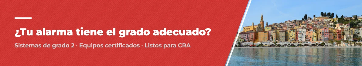 Banner de SystemDe: tu alarma con el grado adecuado, sistemas de grado 2 con equipos certificados y listos para CRA