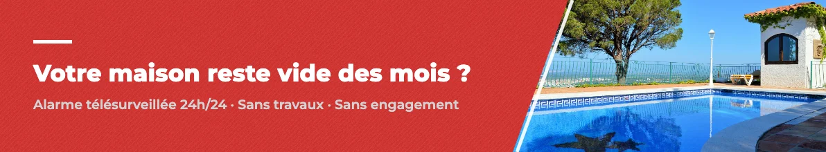 Bannière SystemDe : alarme télésurveillée 24h/24 pour les maisons vides plusieurs mois